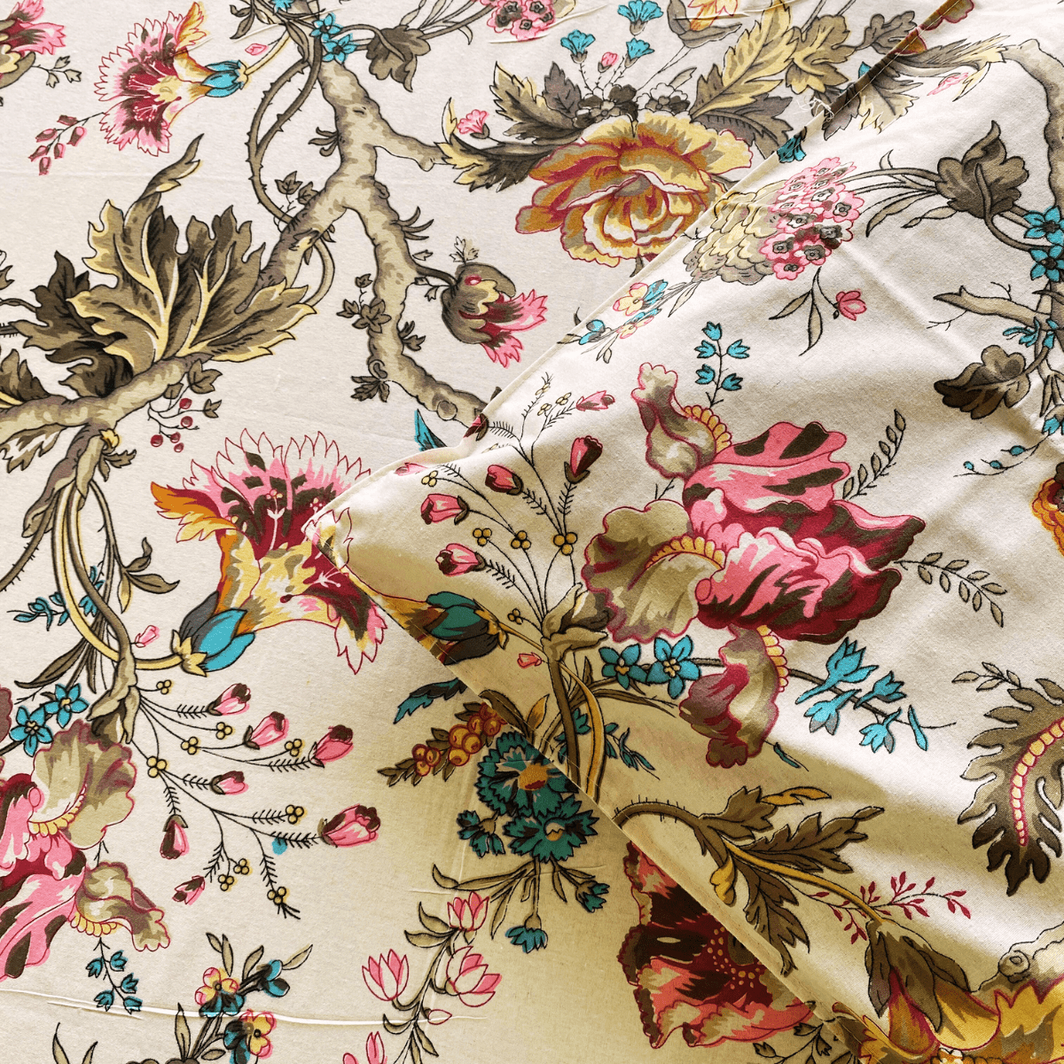 Celestia Bedsheet Set 100% Cotton, King Size Double Bed Sheet, 100" x 108" inch - Coral Slub -